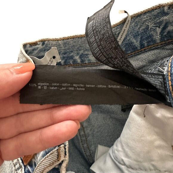ZARA The Pepper Mom Jean Distressed Light Wash Sz 2 - Picture 5 of 5